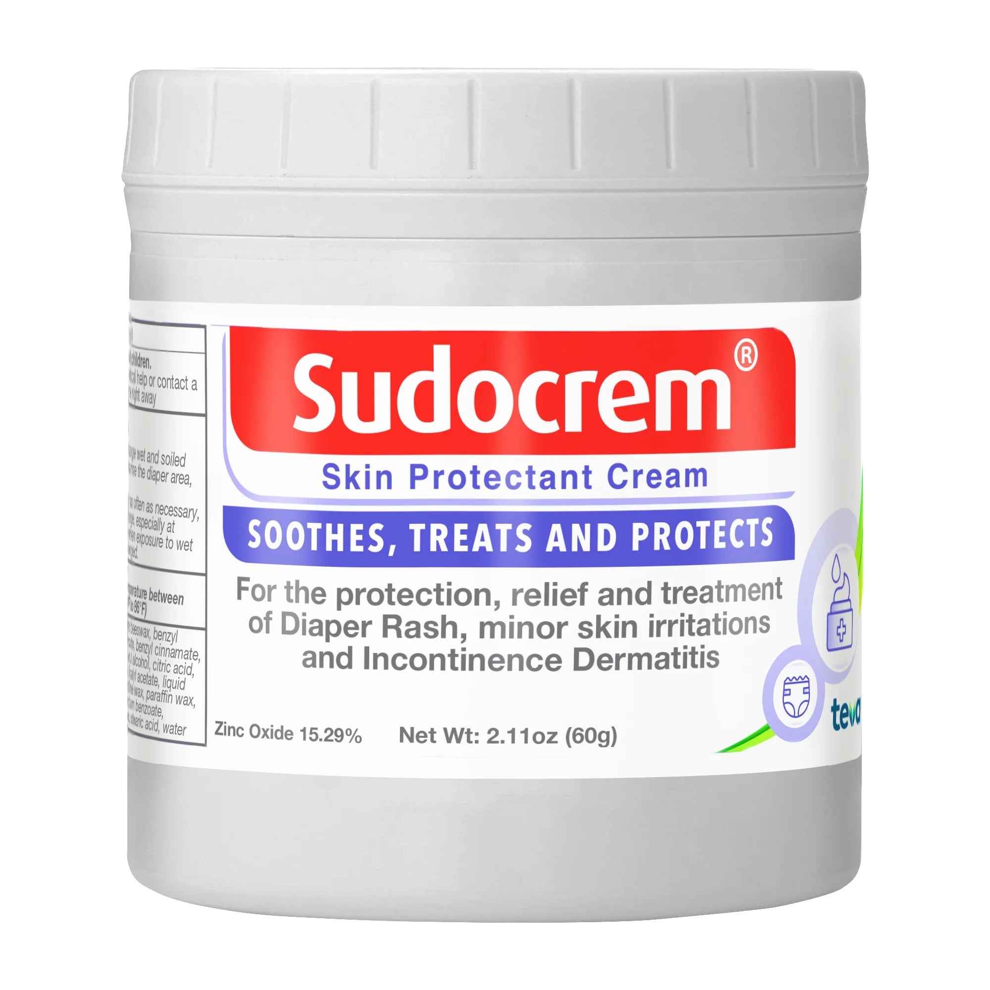 Skin Protectant Cream - Diaper Rash Cream – Soothes, Treats, and Protects – 2.1Oz