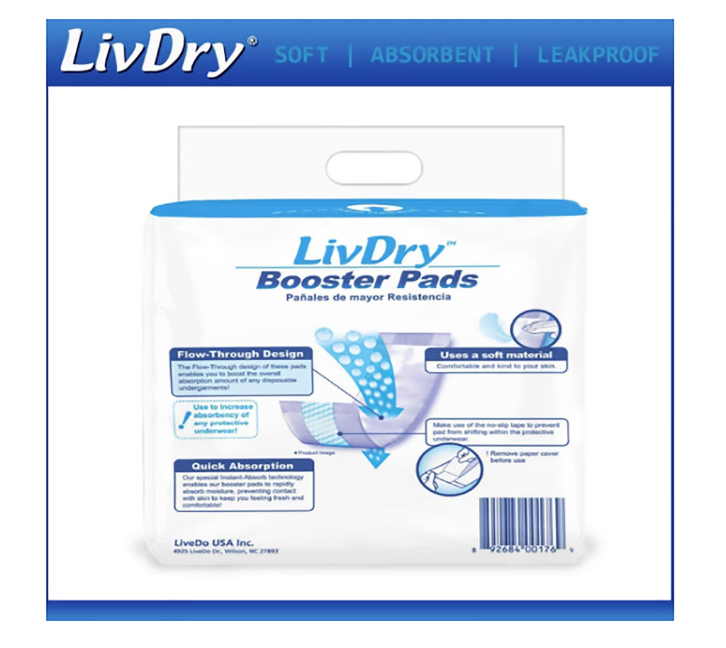 Unisex Incontinence Booster Pads | Extra Absorbent Passthrough Pad | Regular Length (20-Pack)