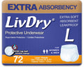 Adult Diapers for Women and Men, Leak Guard Incontinence Underwear, Extra Absorbing (Large, 72-Pack)